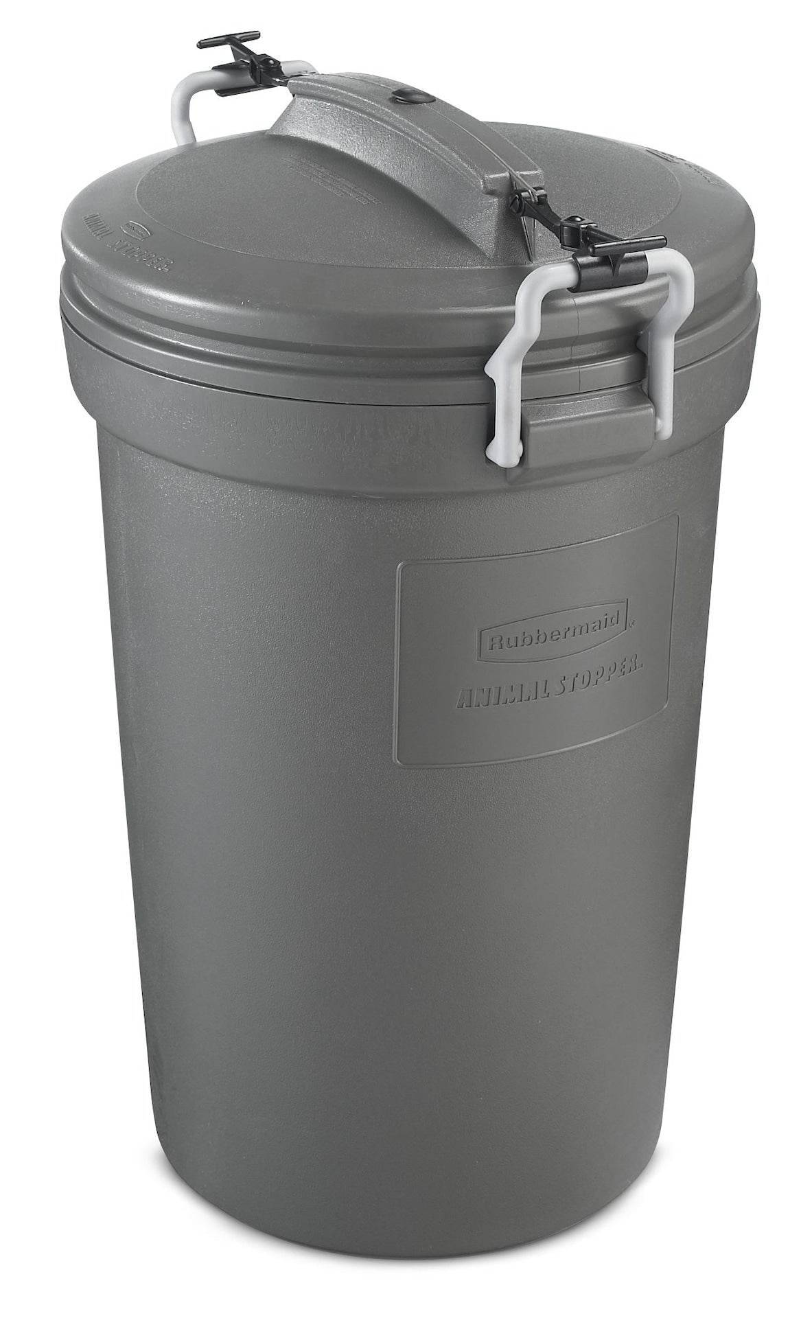 Plastic Circular Animal Stopper Garbage Can, Grey, 121-L W9Q0 - product image 2