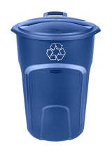 Plastic Circular Wheeled Recycling Blue Box with Handle, 121-L N9V9 - product image 1