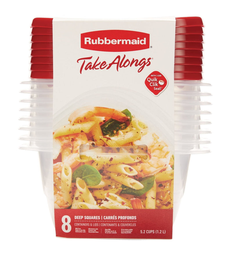 Take Alongs Deep Plastic Food Storage Containers with Lids, 1.2 L (5.2 Cup), 8 Count Z2W7