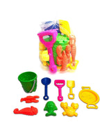 Sand Plastic Mold Toy Set with Bucket, Multi-Coloured, 9-pk, Ages 2+, for Summer/Beach Activities M5D5 - product image 1
