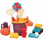 Sand Plastic Mold Toy Set with Bucket, Multi-Coloured, Assorted, 11-pk, Ages 2+, for Summer/Beach Activities B1T1 - product image 1