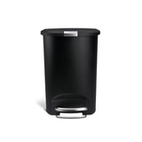 Plastic D-Shaped Step Garbage Can, Black, 50-L V5B4 - product image 2