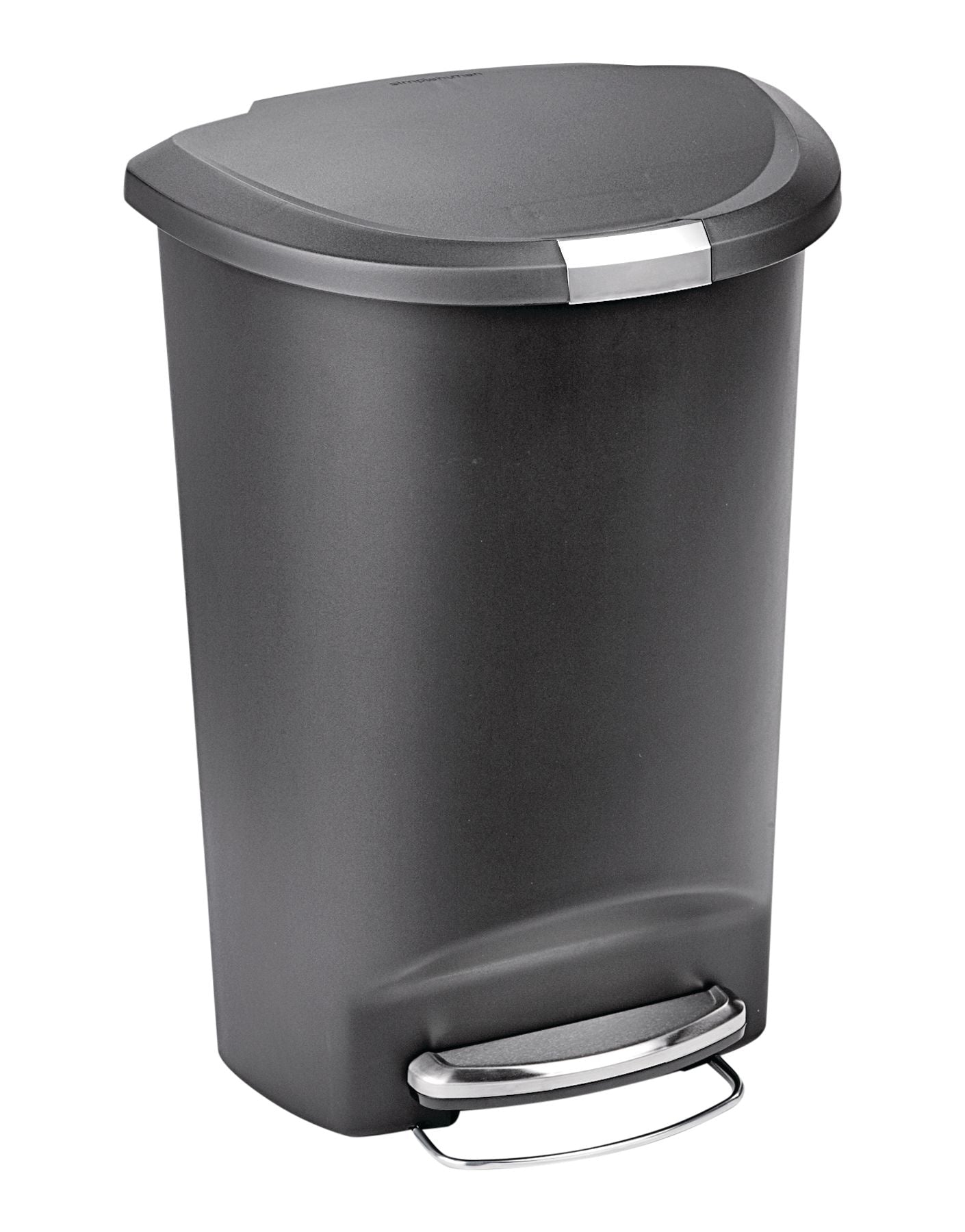 Plastic D-Shaped Step Garbage Can, Black, 50-L V5B4 - product image 3