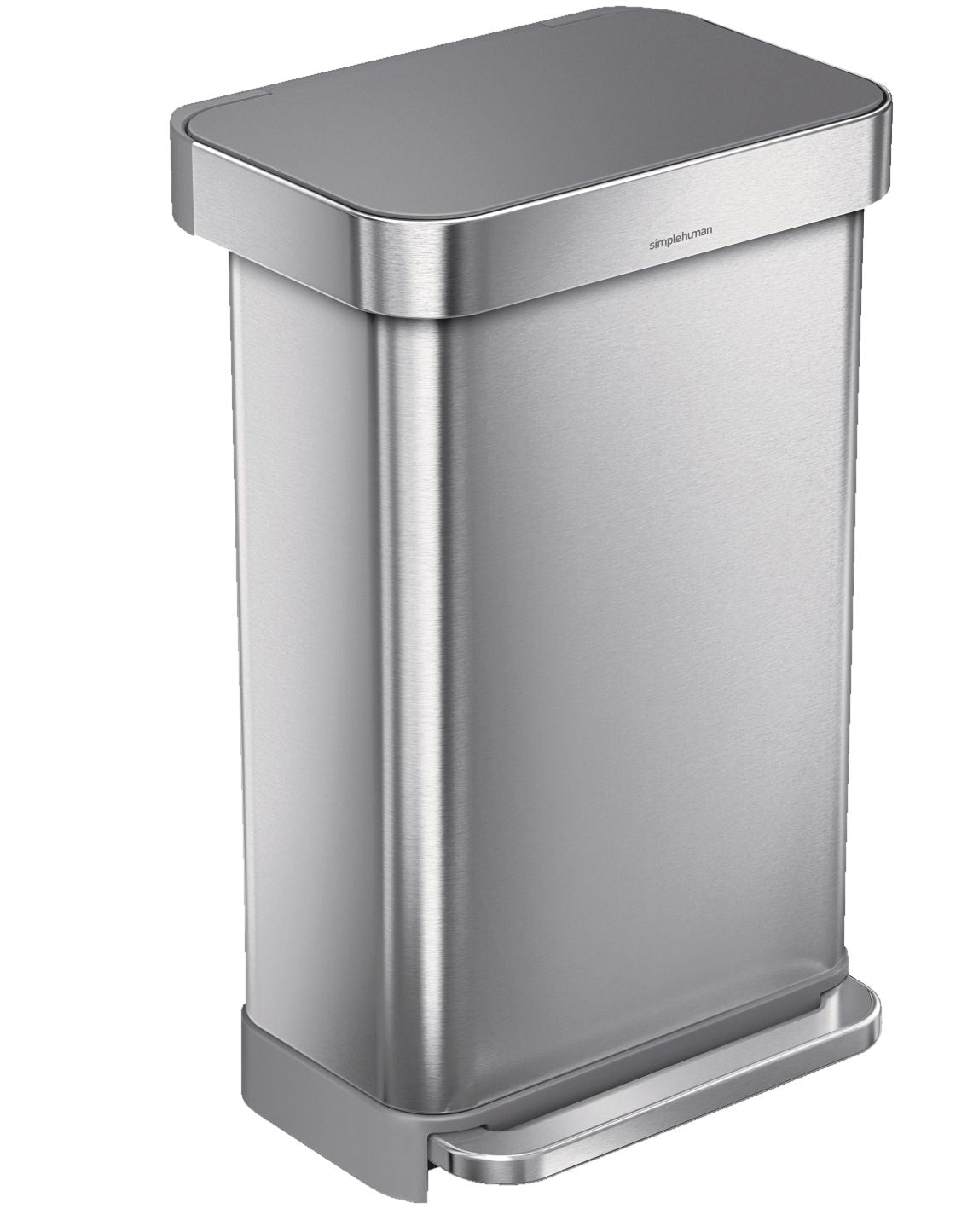 Stainless Steel and Plastic Rectangular Step Garbage Can, 45-L U6A3 - product image 1