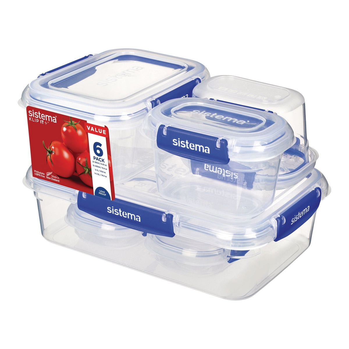 Airtight Rectangular Food Storage Container Starter Set with Leakproof Seal, 12-pc D3W6 - product image 1