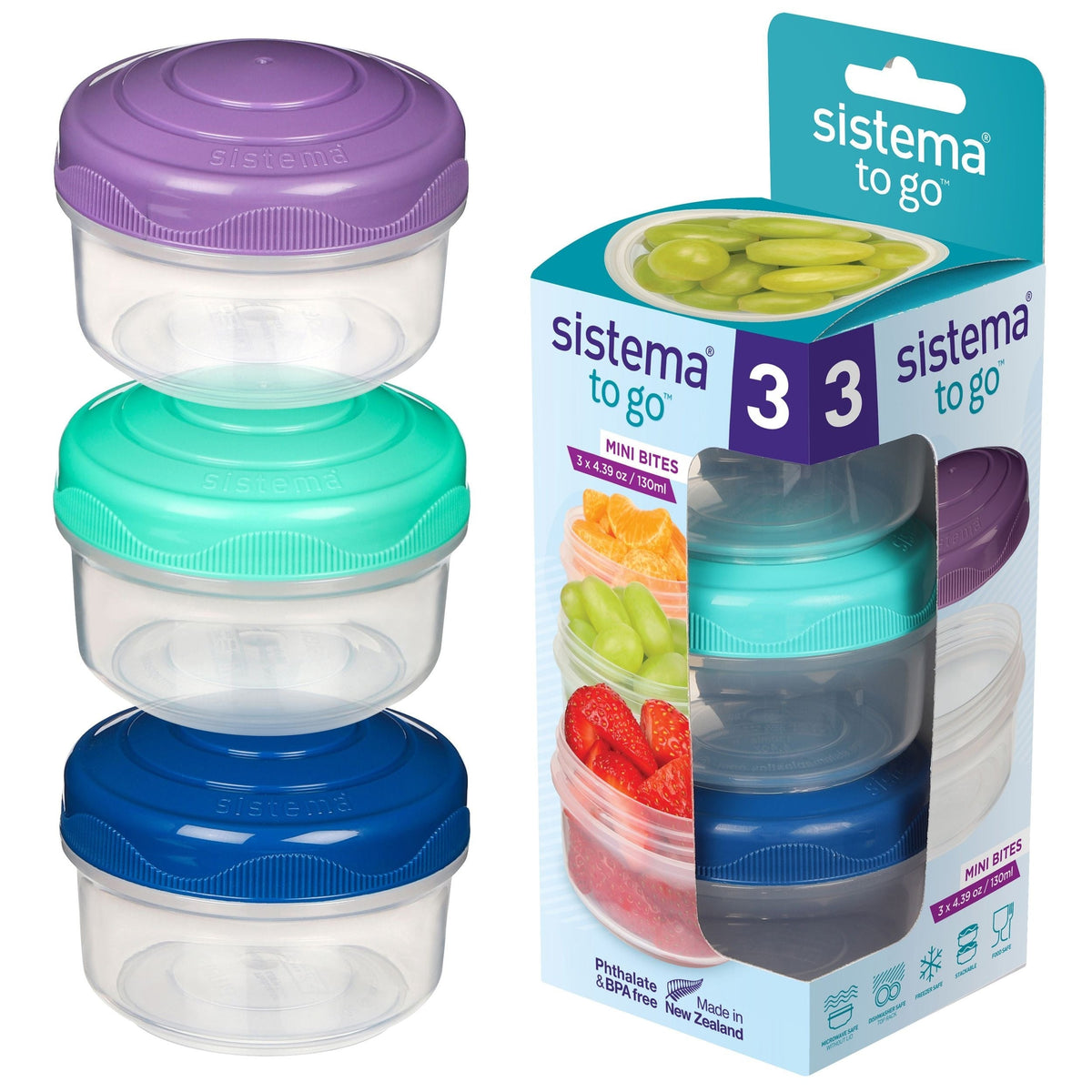 Mini Bites To Go Food Storage Container Set with Removable Dividers, 3-pk Y6Q1 - product image 1