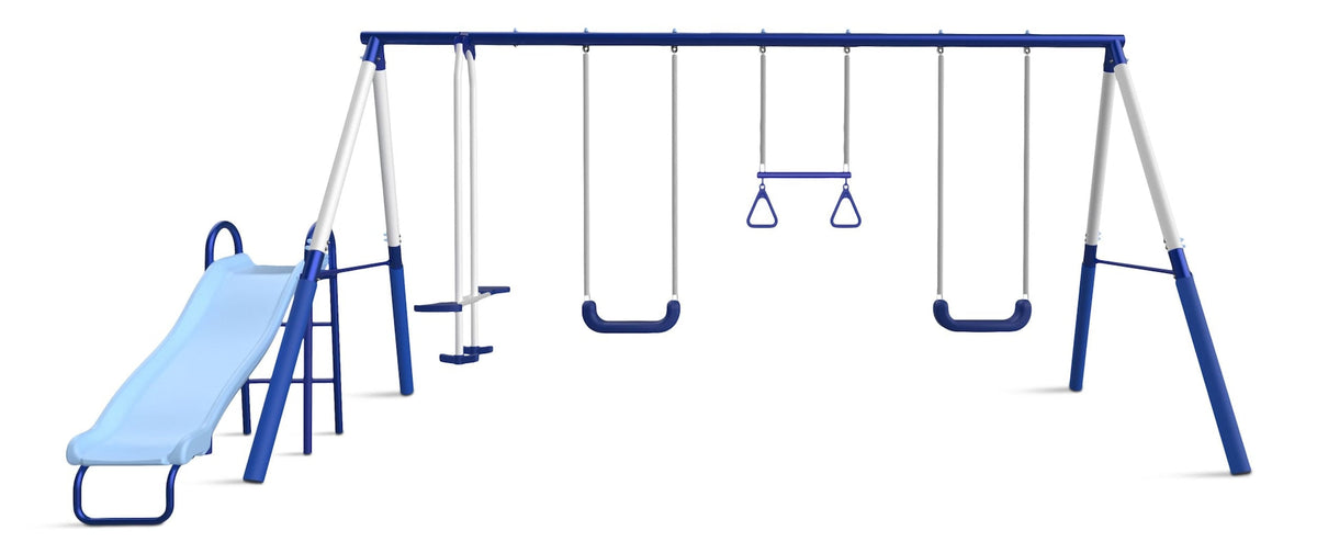 Arcadia Star Kids' 5-Station Burst Metal Swing Set Combo with Slide J9M9 - product image 1