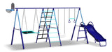 Sunset Slam Kids' 7-Station LED Metal Swing Set Combo with Basketball Hoop & Slide V4I2 - product image 1