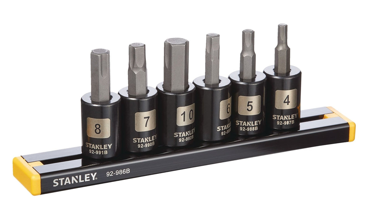 Professional Grade Black Chrome Hex Bit Socket Set, Metric, 6-pc X1W8 - product image 1