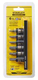 Professional Grade Black Chrome Hex Bit Socket Set, Metric, 6-pc X1W8 - product image 3