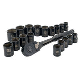 Professional Grade Black Chrome Socket Set, 19-pc, SAE/Metric R5D0 - product image 4