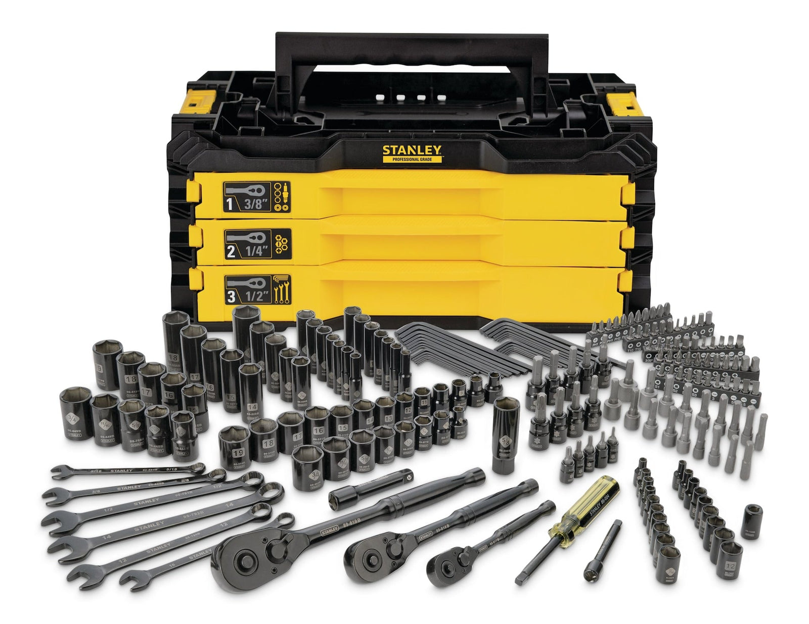 Professional Grade Black Chrome Socket Set, SAE/Metric, 203-pc B0S3 - product image 1