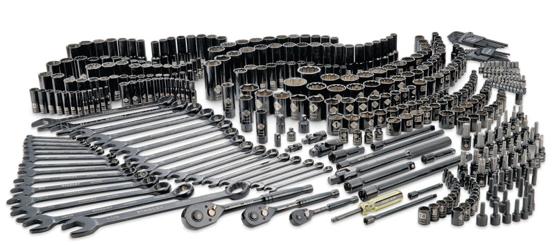 Professional Grade Black Chrome Socket Set, SAE/Metric, 427-pc D8G2