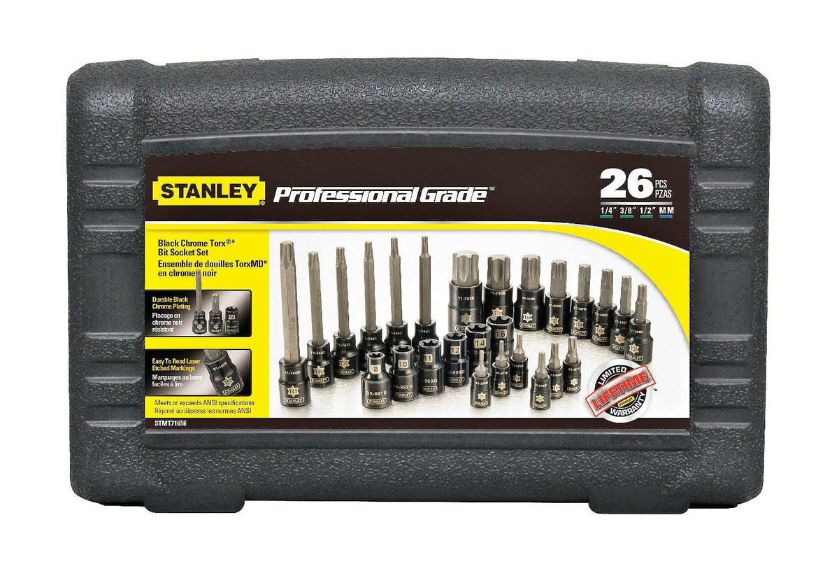 Professional Grade Black Chrome Torx Bit Socket Set, 26-pc, SAE/Metric B0G7 - product image 4