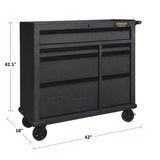 Rolling Tool Storage Cabinet with 7 Drawers, Power Bar with USB, Black, 42-in O6J8 - product image 3