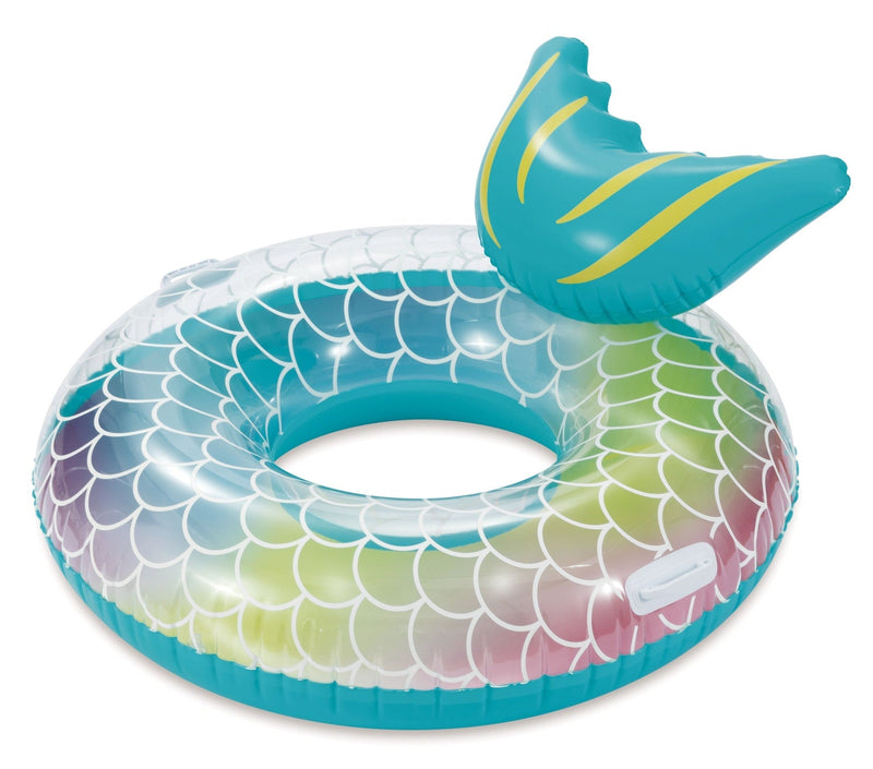 and Finn Inflatable Round Pool Swim Float/Tube, with Pillow, 48-in Y6N9