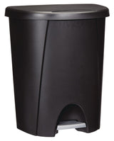 Plastic D-Shaped Step Garbage Can, Black, 25-L T4W3 - product image 1