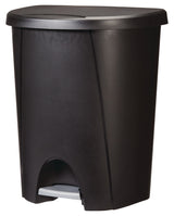Plastic D-Shaped Step Garbage Can, Black, 25-L T4W3 - product image 2
