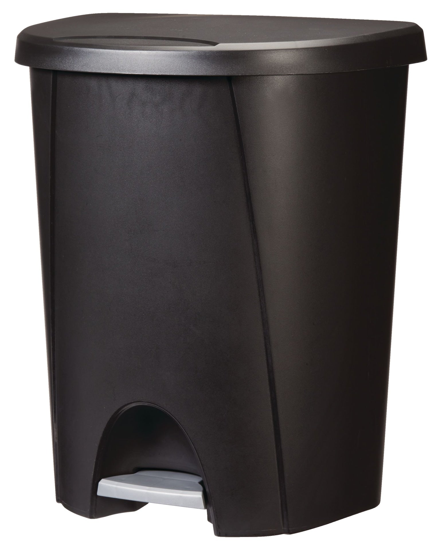 Plastic D-Shaped Step Garbage Can, Black, 25-L T4W3 - product image 2