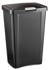 Plastic Rectangular Springloaded Touch Top Garbage Can, Black, 49-L Z2E1 - product image 2