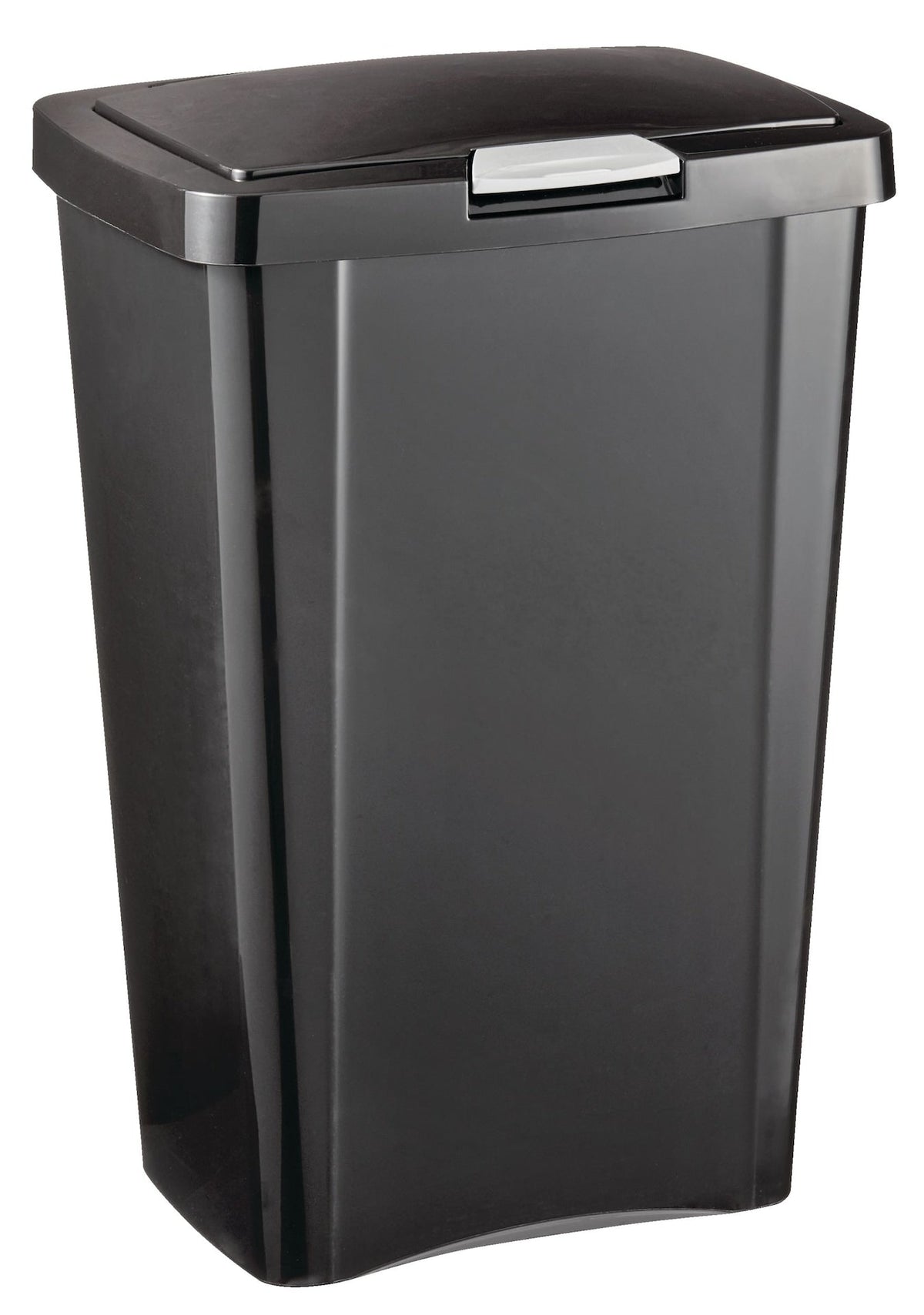 Plastic Rectangular Springloaded Touch Top Garbage Can, Black, 49-L Z2E1 - product image 2