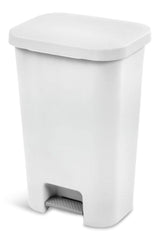 Plastic Rectangular Step Garbage Can, White, 45-L Y2Y5 - product image 1
