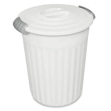 Plastic Round Latching Utility Garbage Can, White, 23-L R5K4 - product image 1