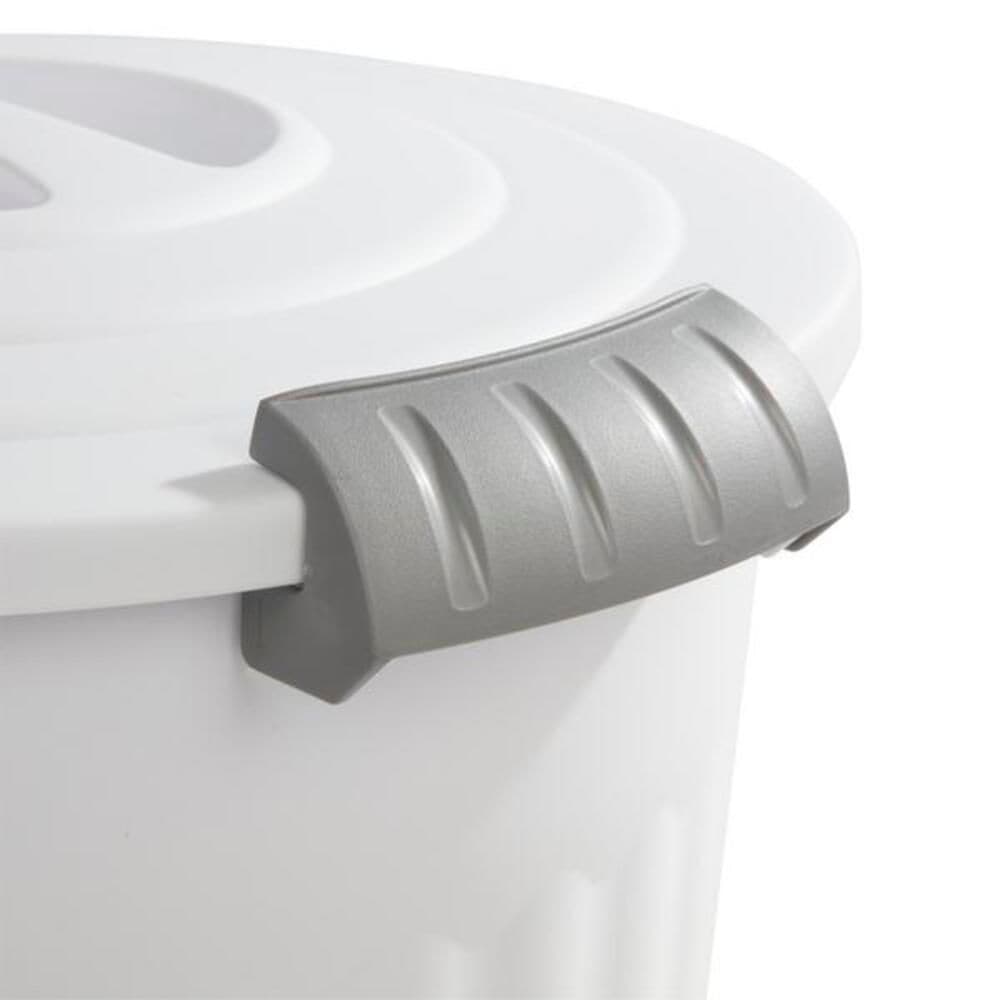 Plastic Round Latching Utility Garbage Can, White, 23-L R5K4 - product image 3