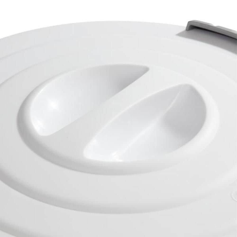 Plastic Round Latching Utility Garbage Can, White, 23-L R5K4 - product image 4