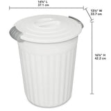 Plastic Round Latching Utility Garbage Can, White, 23-L R5K4 - product image 5