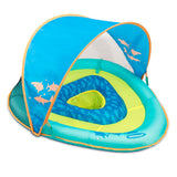 Grow-with-Me Inflatable UV-Protected Baby Swim Float/Boat with Canopy, Blue, Ages 6-24 months H4C9 - product image 1