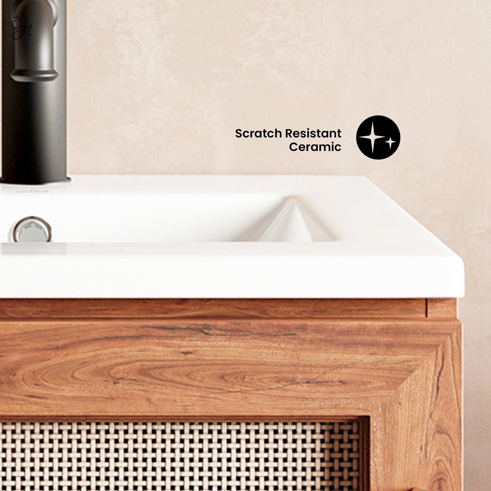 Ceramic Square Vanity Sink Top, 18-in M9N7 - product image 4