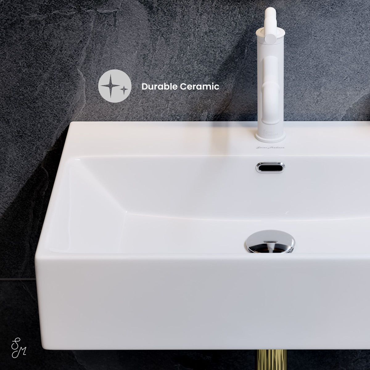 Claire Rectangle Wall-Mount Bathroom Sink, 24-in A7N8 - product image 4