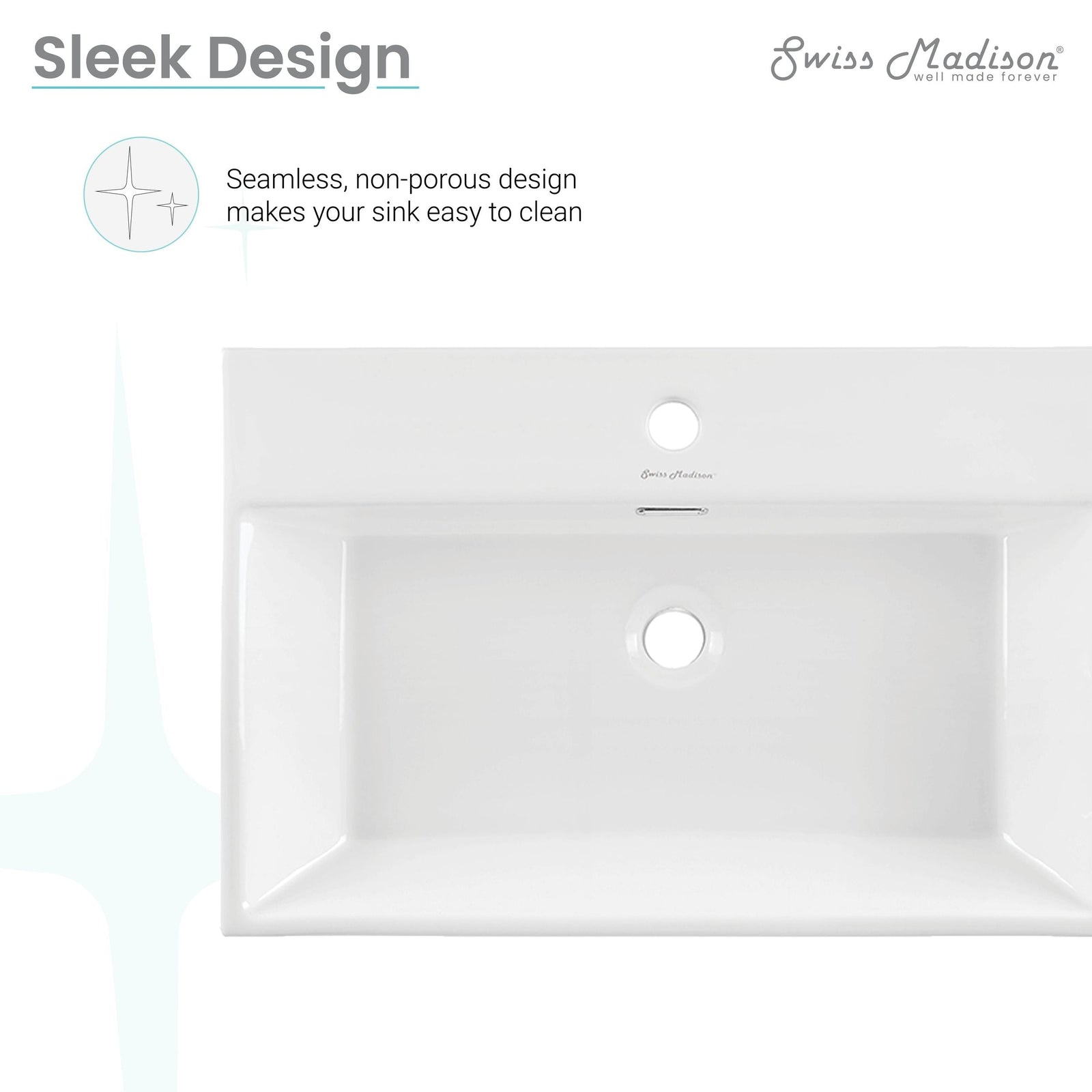 Claire Rectangle Wall-Mount Bathroom Sink, 24-in A7N8 - product image 5