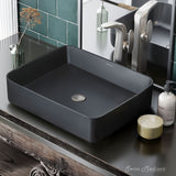 Concorde Rectangle Ceramic Vessel Sink, Matte Black V4F5 - product image 4