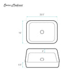 Concorde Rectangle Ceramic Vessel Sink, Matte Black F3G6 - product image 6