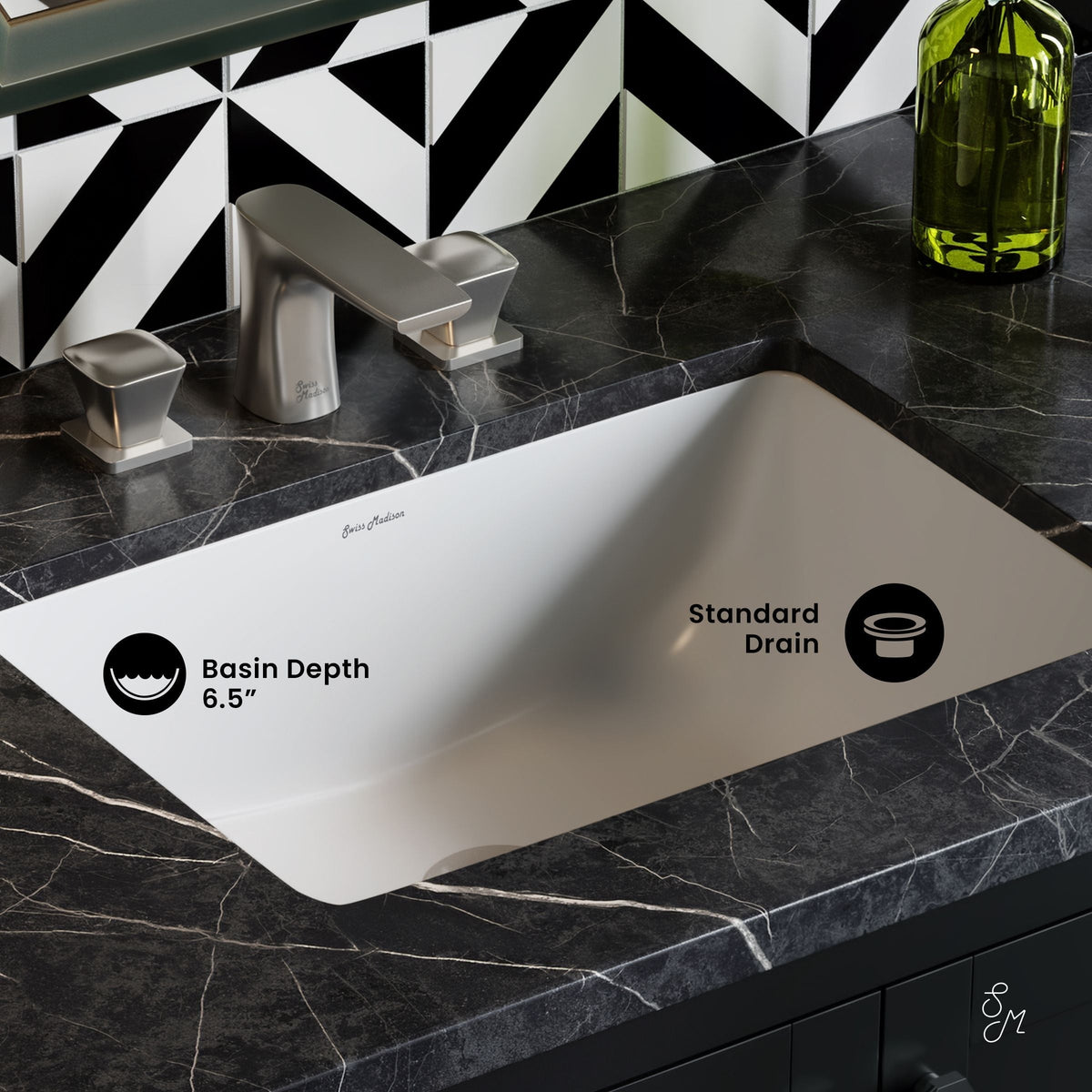 Plaisir Rectangular Undermount Bathroom Sink, 21-in C9B3 - product image 4