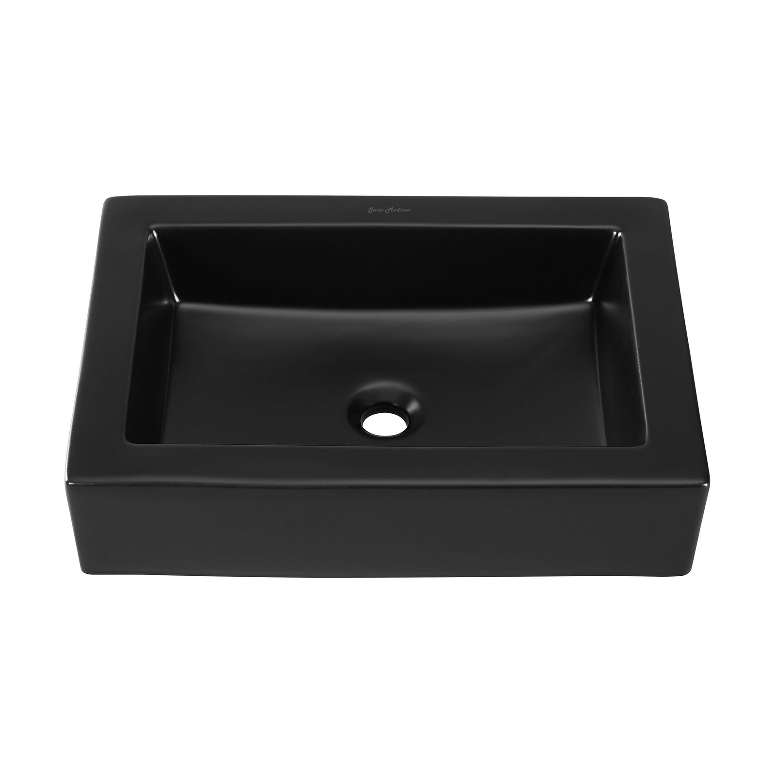 Voltaire Ceramic Rectangle Vessel Sink, Matte Black C8T2 - product image 1