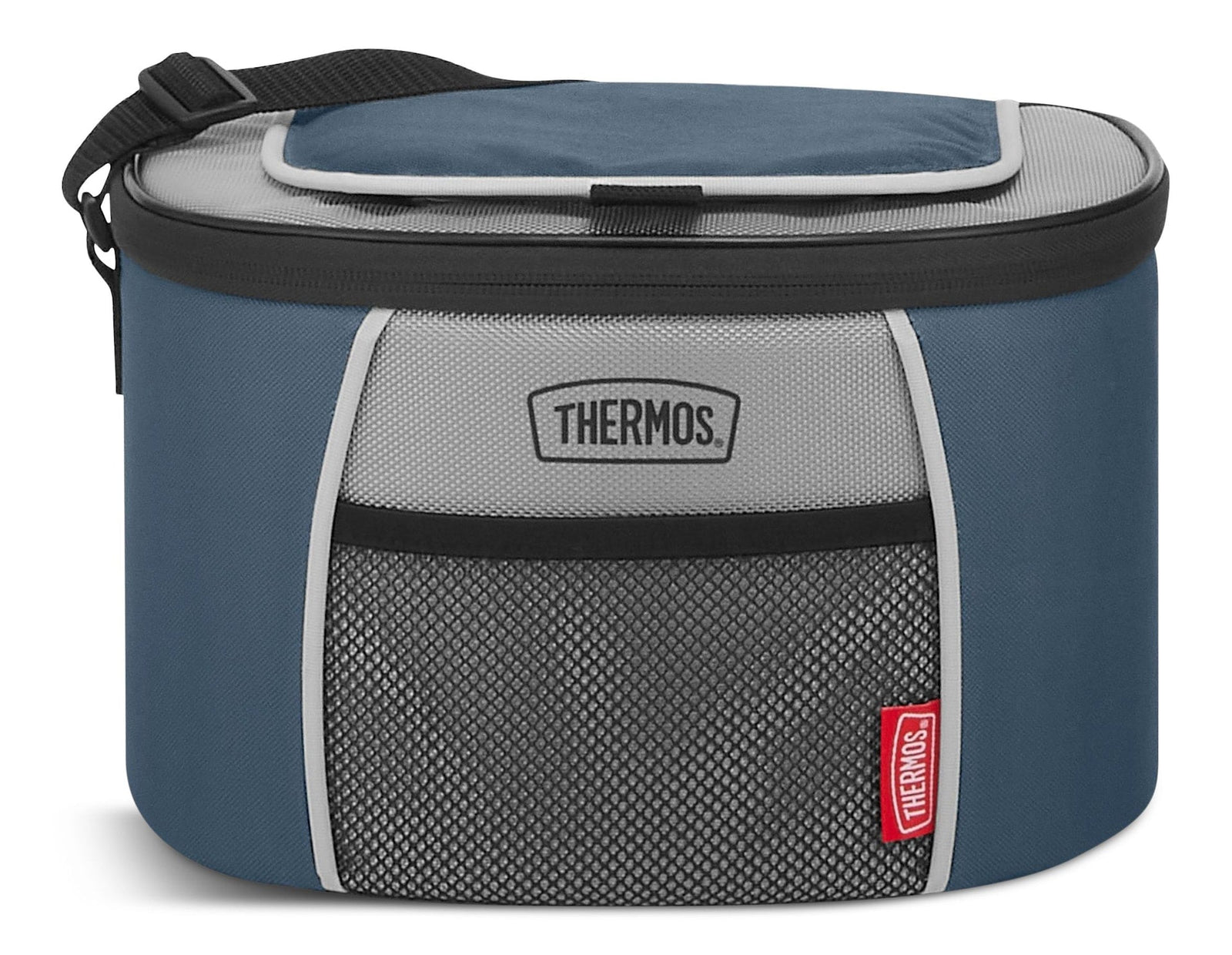 Soft Cooler with Shoulder Strap, 6-Can Capacity, Blue, PVC-Free X7H3 - product image 1