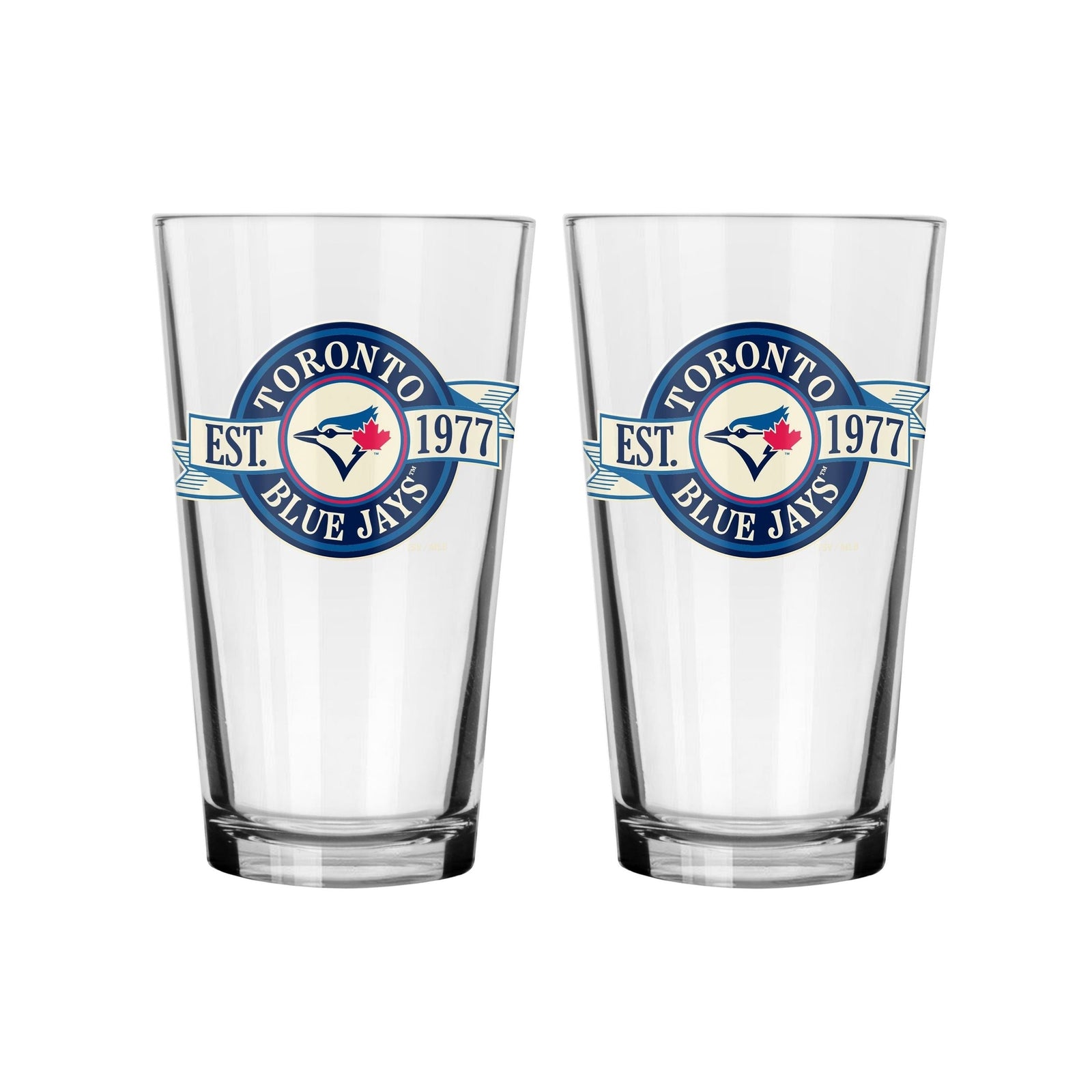 Toronto Blue Jays Pint Drinking Glass Set For Baseball Fans/Collectors, 16-oz, 2-pk W8Z0 - product image 1