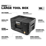 StackTech Middle Portable Modular Plastic/Metal Tool Box with Inner Tray, IP65-Rated, Black K0C7 - product image 2