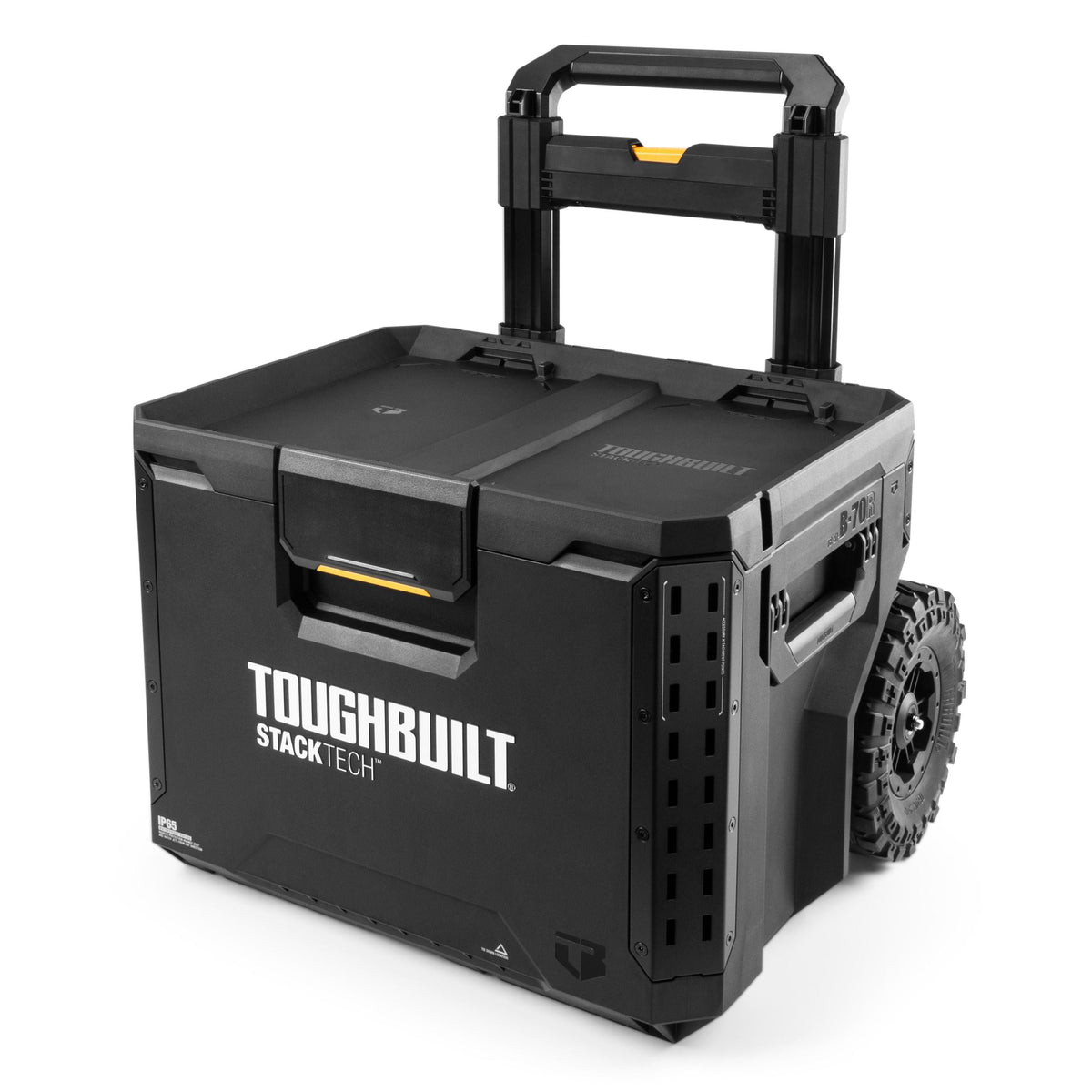 StackTech Portable Modular Plastic/Metal Rolling Tool Box with Handle and Inner Tray, IP65-Rated, Black G2S3 - product image 1