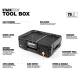 StackTech Top Portable Modular Plastic/Metal Tool Box with 4 Dividers and 4 Bins, IP65-Rated, Black T7H3 - product image 2
