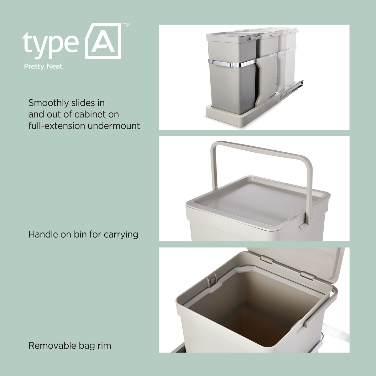 type A Double Pull-Out Storage Bin N8H3 - product image 7
