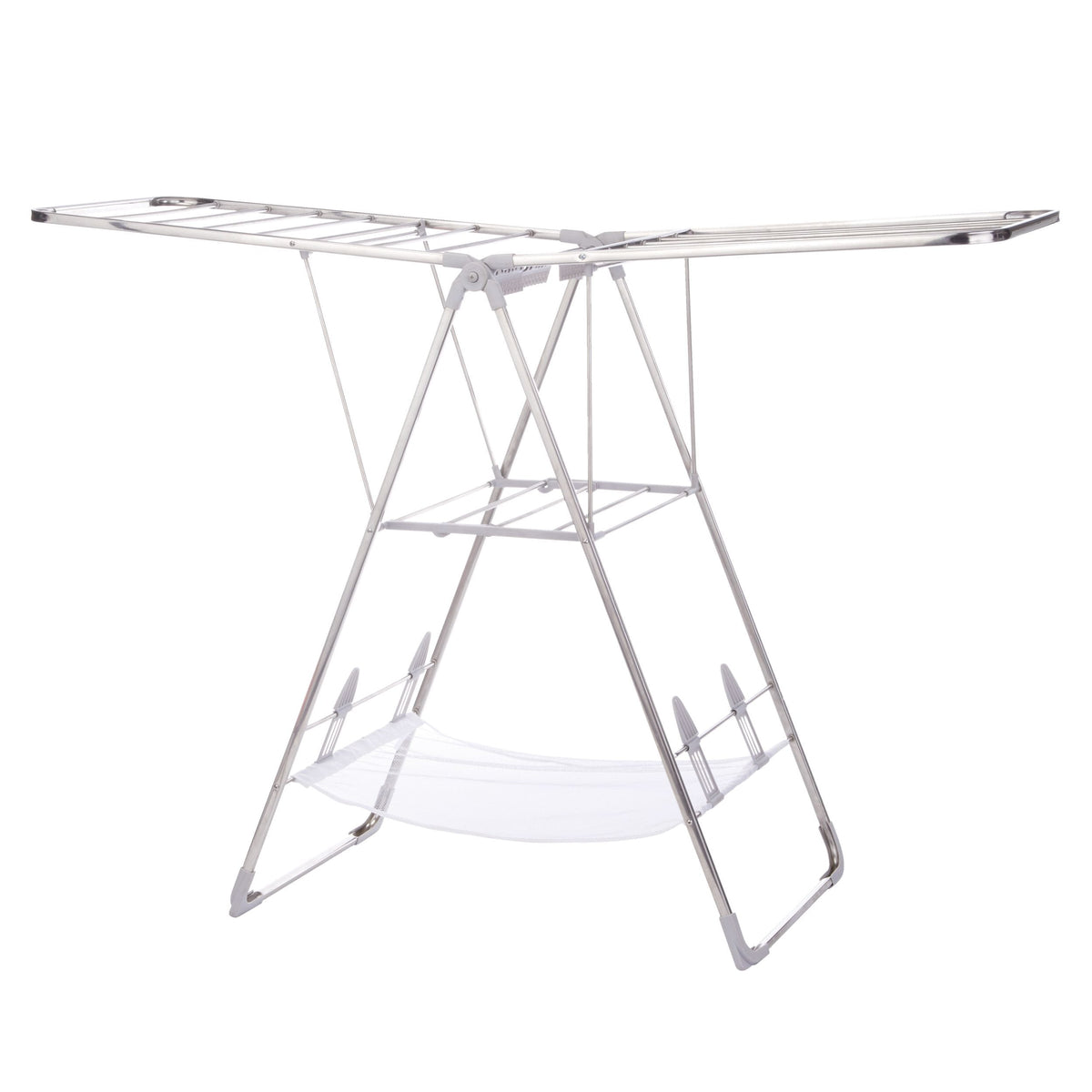 type A Heavy Duty Stainless Steel Gullwing Folding Drying Rack, 62.5 x 23.3 x 44-in K7D0 - product image 1