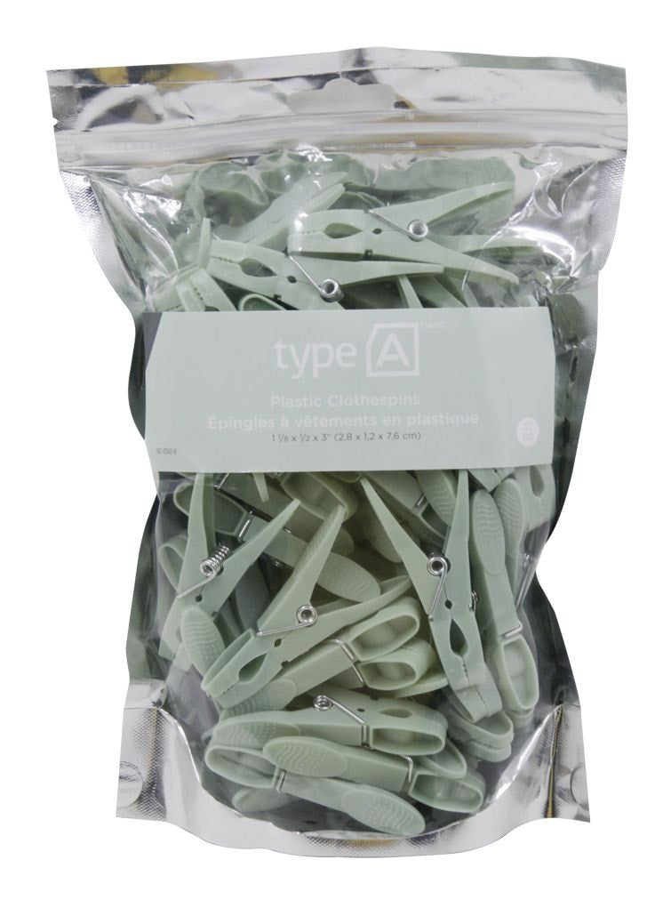 type A Plastic Clothespins, 50-pk, 1.1-in x 0.5-in x 3-in T3I5 - product image 1