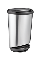 type A Plastic D-Shaped Step Garbage Can, Silver, 42-L F4E9 - product image 2