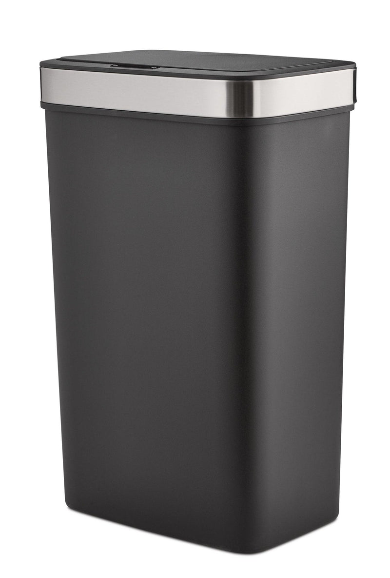 Type A Resin Rectangular Auto Indoor Refuse Bin, Motion Sensor Lid, Black, 50-L D1O2