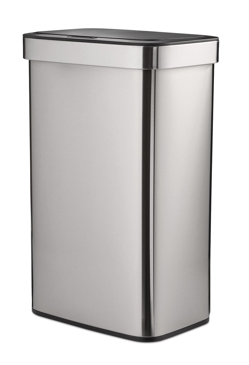 Type A Stainless Steel Rectangular Auto Indoor Refuse Bin with Resin Motion Sensor Lid, 50-L Z6Q3