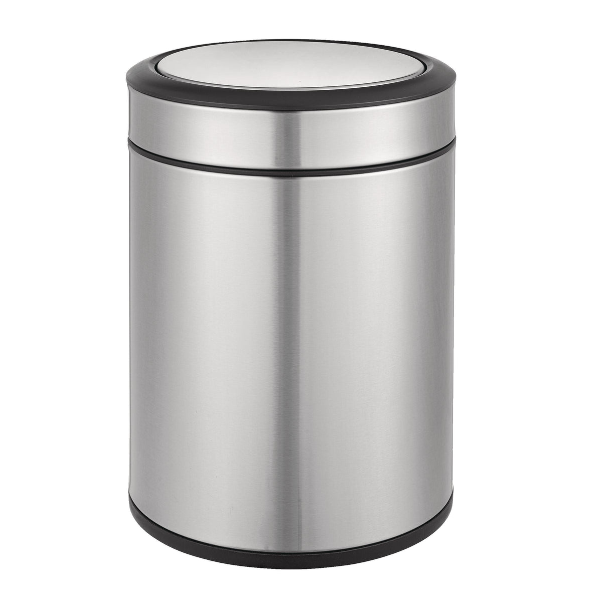 type A Steel and Plastic Circular Swing Lid Garbage Bin, Silver, 8-L Y7T5 - product image 3